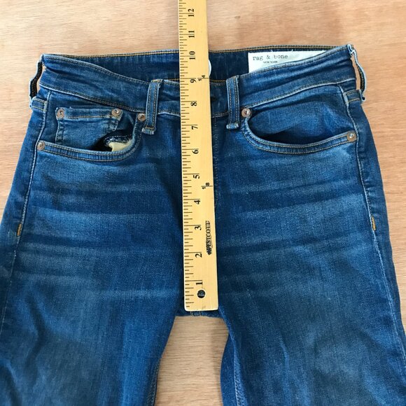 Rag & Bone Cate Mid Rise Ankle Skinny Jean Women 25 Blue Dark Wash Stretch - Picture 8 of 12